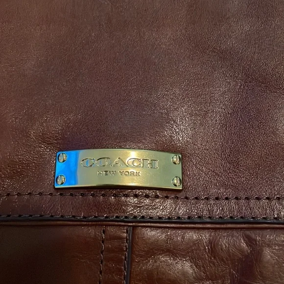 Coach - Brown, tall, leather boots with 1/2 side zip. Size 9B - Picture 3 of 8